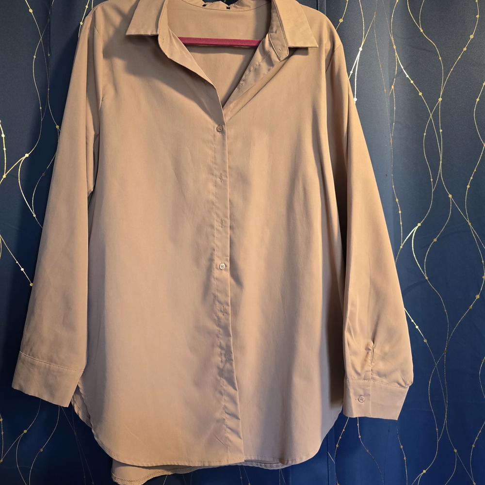 Beige Button-Up Shirt